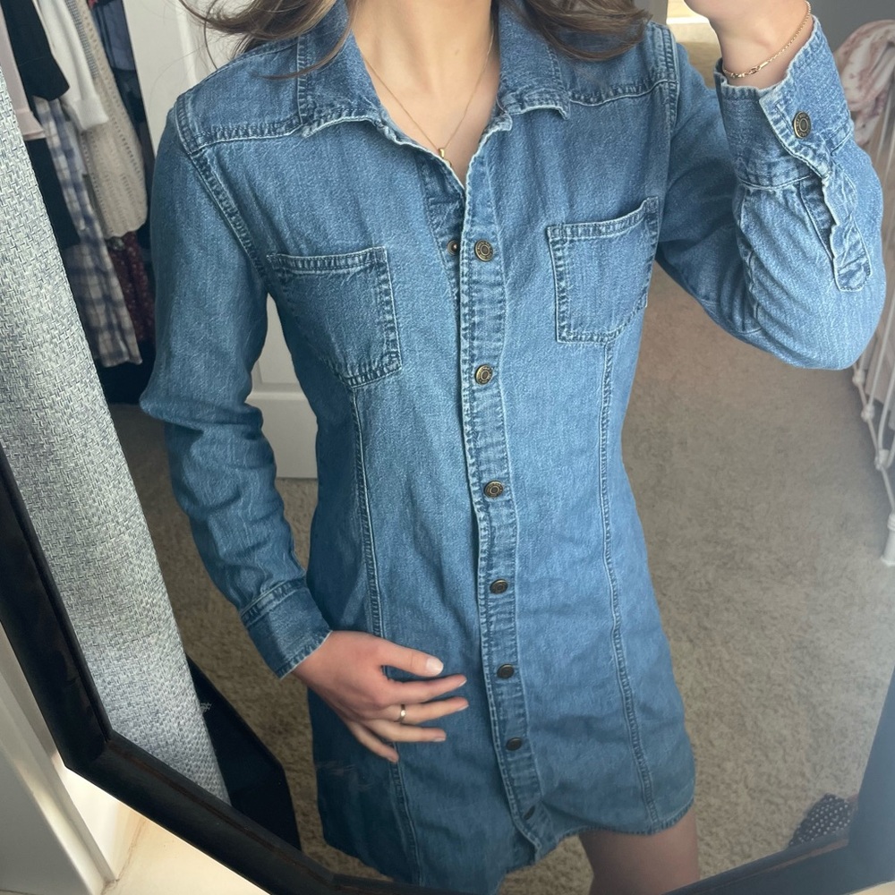 Vintage 90s GAP Denim Shirt Dress
